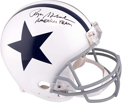 Roger Staubach Dallas Cowboys İmzalı Riddell Gerileme Pro Line KaskıAmerika'nın Takımı Yazısı ile-İmzalı NFL Kaskları