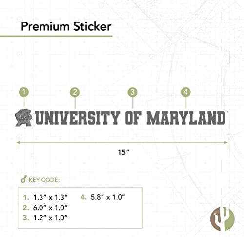 Maryland Üniversitesi Terrapins UMD Terps Adı Logo Vinil Çıkartması Dizüstü Su Şişesi Araba Karalama Defteri (15 İnç Sticker)
