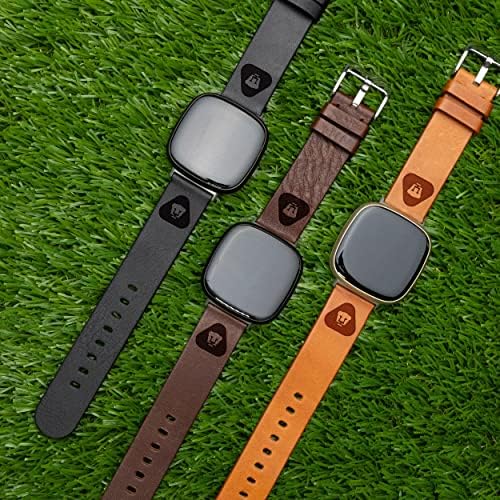 Fitbit Versa 3 ve Sense ile Uyumlu Pumas Deri Saat Kayışı (Uzun Siyah)
