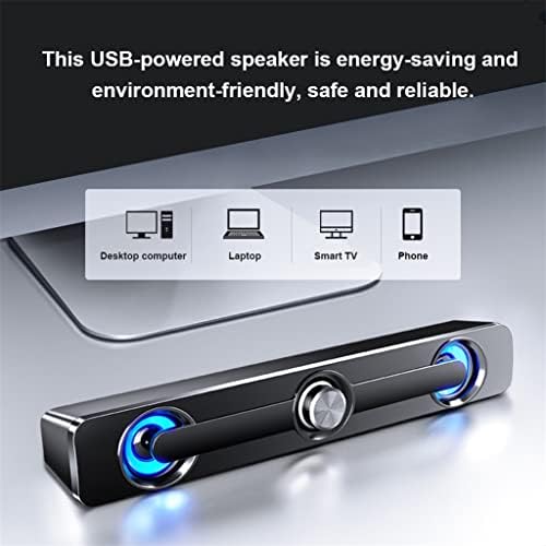 ZZKDBS Bilgisayar Hoparlör 3 W USB Kablolu Güçlü Bar Stereo Subwoofer Bas Hoparlör Surround Ses Kutusu PC Laptop için (Renk:
