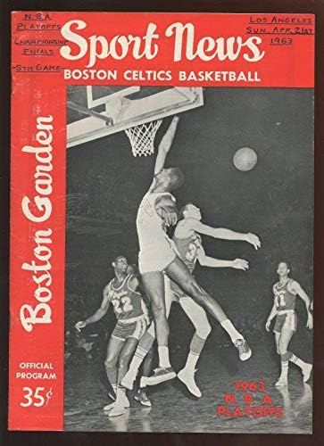 21 Nisan 1963 NBA Final Programı Boston Celtics'te 5. Maç Los Angeles Lakers-NBA İmzasız Çeşitli