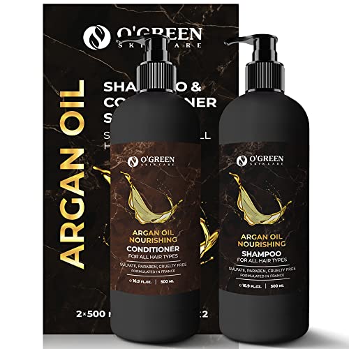 Fas Argan Yağı Şampuanı ve Saç Kremi SLS Sülfatsız Organik Hediye Seti-İnce / İnce Saçlar için Kalınlaşma-Renk ve Keratinle