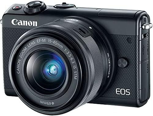 Canon EOS M100 15-45mm Lensli Aynasız Dijital Fotoğraf Makinesi (Siyah) (2209C011) + Canon EF-M Lens Adaptörü + 4K Monitör