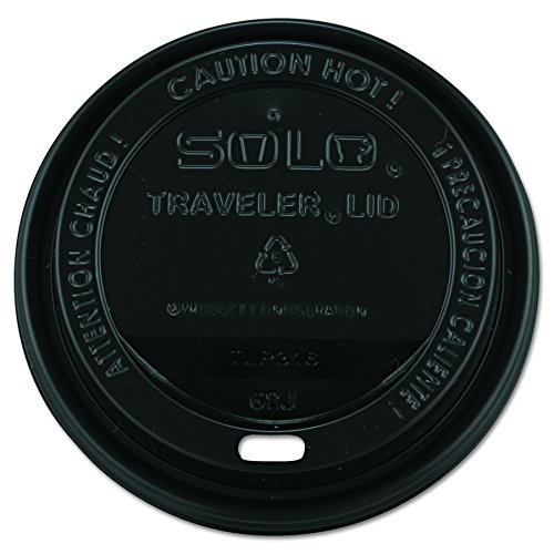 Solo TLB316-0004 Siyah Gezgin Plastik Kapak - Solo Kağıt Sıcak Bardaklar için (1000 Kutu)
