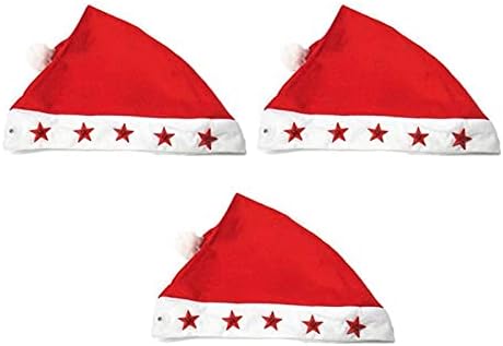DONGXİAN 3 Adet Güzel Kırmızı Noel Şapka Dokunmamış Kumaşlar Noel Headdress Parti Dekor için Fit Çocuk Çocuklar için Fit 40x30x30