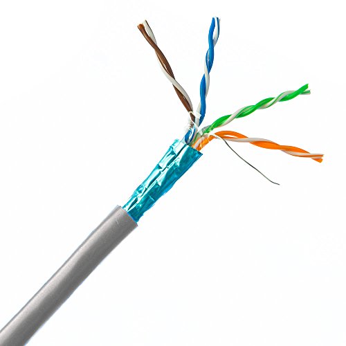 1000 Foot Bulk Cat6 Ethernet Kablosu, Plenum Rated (CMP), Sarı Ethernet Kablosu, 23 AWG 4 Çift Katı Çıplak Bakır, STP (Korumalı