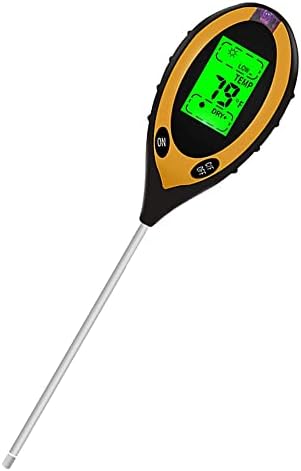 Prasacco toprak ph ölçer, 4 ın 1 toprak nem ph ölçer dijital bitki termometre ışık yoğunluğu test cihazı saksı bitkileri ıçin