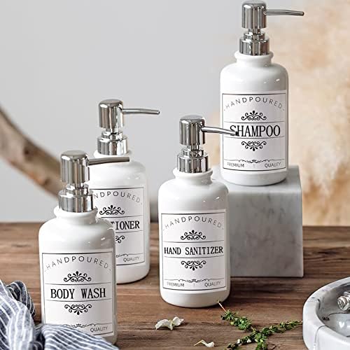 TUZAZO 36 Adet Su Geçirmez Şişe Etiketleri için Plastik / Cam Şişeler El Sabunluk Şampuan ve Saç Kremi Dispenseri, çiftlik