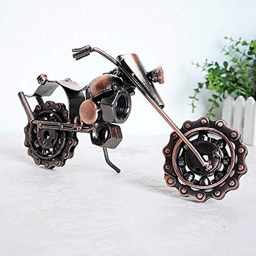 TLLDX Vintage Demir Motosiklet Modeli Bronz Ekstra Uzun Motosiklet Retro El Sanatları Tahsil Demir Sanat Heykel için Motosiklet