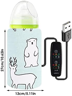Ksruee USB bebek süt şişesi ısıtıcı, taşınabilir biberon ısıtıcısı, bebek biberon ısıtıcısı, bebek biberon ısıtmalı kapak,