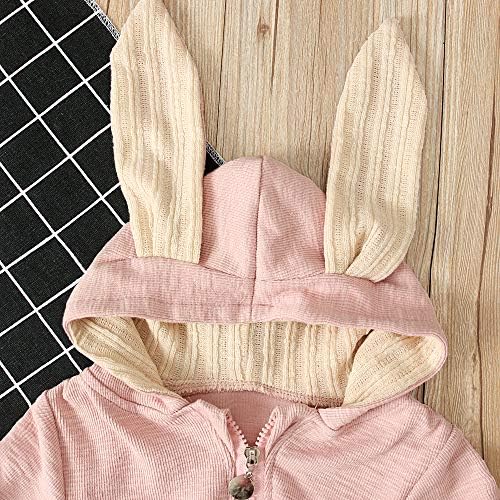 Bebek Kız Erkek Paskalya tavşanı Giysileri Üst Hoodie Cep Bodysuit Romper Kıyafet