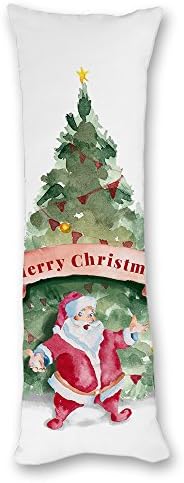 AİLOVYO Merry Christmas ve Mutlu Yeni Yıl Makinede Yıkanabilir Ipeksi Parlak Saten Dekoratif Vücut Yastık Kılıfı Kapak, 20-İnch
