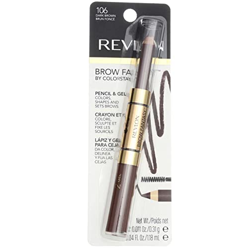 Revlon Brow Fantasy Pencil & Gel, Koyu Kahverengi [106], 1 ea (2'li Paket)