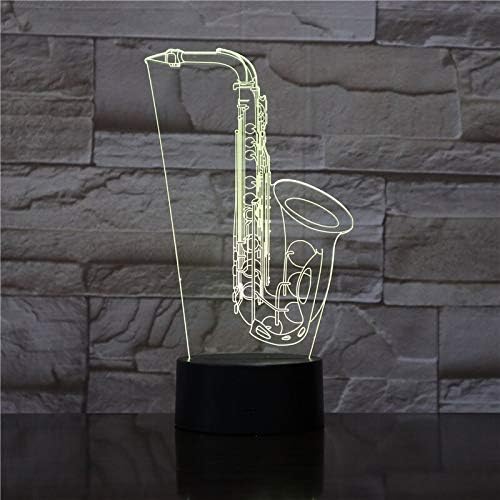 Saxphone Masa Lambası 3D LED Gece Lambası Sax Enstrüman Antika Endüstriyel Masa Lambası Restoran Kahve Dükkanı Decorative1792-With