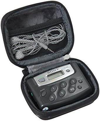 Hermitshell Sert EVA Seyahat Çantası Sony SRF-M37W Walkman Dijital Ayar Hava/FM/AM Stereo Radyo Uyar