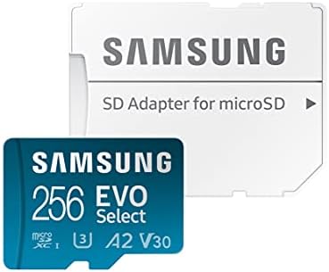 SAMSUNG EVO Select Plus Micro SD Hafıza Kartı + Adaptör, 256GB microSDXC 130MB/s Full HD ve 4K UHD, UHS-I, U3, A2, V30, Telefon,