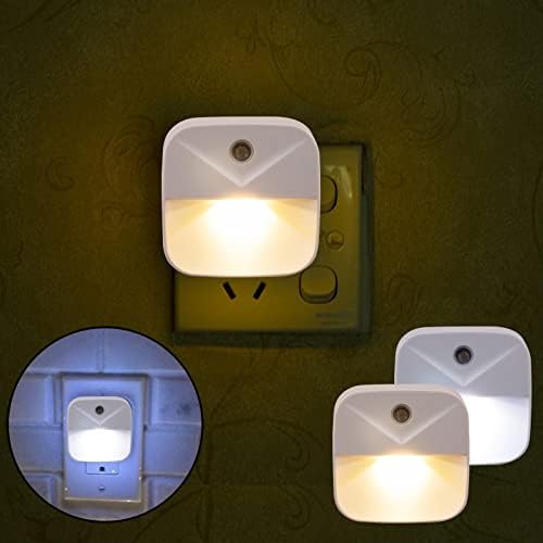 Yatak Odası, Banyo, Mutfak, Koridor, Merdiven için Akıllı Hareket Sensörü LED Gece Lambası Fişi (1 ADET-Beyaz)
