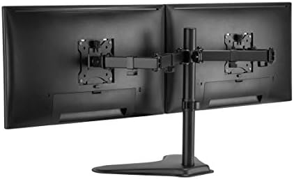 AMER Çift LED LCD Monitör 32 inç'e kadar 2 Ekran için Serbest Duran Masa Standı / Maksimum VESA 100x100mm (2EZSTAND)ile Ağır