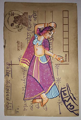Hint Ragni Boyama El Yapımı Minyatür Portre Sanat Eski Posta Kartı 5889