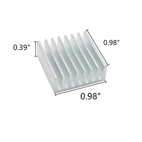 bnafes alüminyum soğutucu yonga seti ısı radyatör soğutma Fin soğutucu 25mm (L) x 25mm (W) x 10mm (H) Gümüş Ton 12 Adet