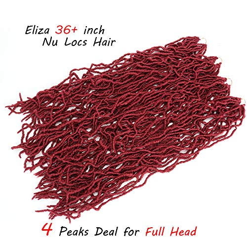 Eliza 36 İnç Yeni Yumuşak Locs Tığ Saç Örgüler 4 Packs Uzun Önceden ilmekli Yumuşak Sahte Locs Tığ saç Afrika Kökleri Tanrıça
