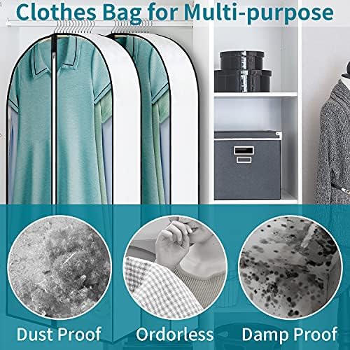 FADOTY 49 Asılı Giysi Çantası 6.3 Köşebentli Temizle saklama torbaları için Giysi için Dolap Depolama için Paltolar Kazak Rüzgarlıklar