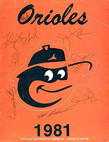 1981 Baltimore Orioles İmzalı / İmzalı Hatıra Defteri-İmzalı MLB Dergileri