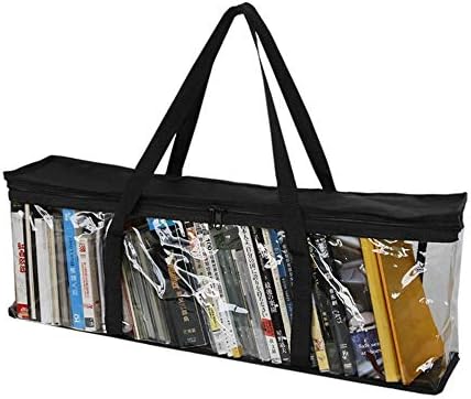DXMStore kitap saklama çantası Tote Çanta Çıkarılabilir Kitaplık PVC Organizatör Koruyucu saklama çantası Toz Geçirmez Tutar