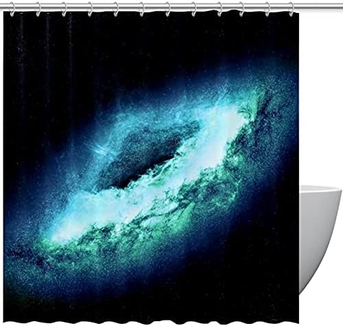 Duş perdesi Liner Seti ile 12 Yüzükler Küvet için Ağır Ev Dekoratif Duş Perdesi 72x72 İnç Galaxy Uzay Bulutsuları