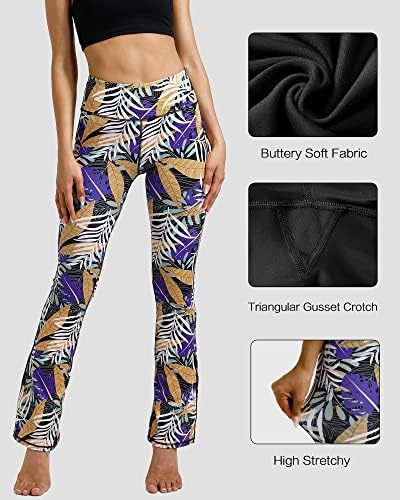 ANAFETTİE Bootcut Yoga Pantolon Kadınlar ıçin Yüksek Belli Kaçak egzersiz pantolonları Karın Kontrol Streç Flared Tayt ıle