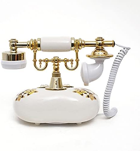 Antika Döner Telefon Prenses Fransız Vintage Telefon TC-508 (Beyaz)