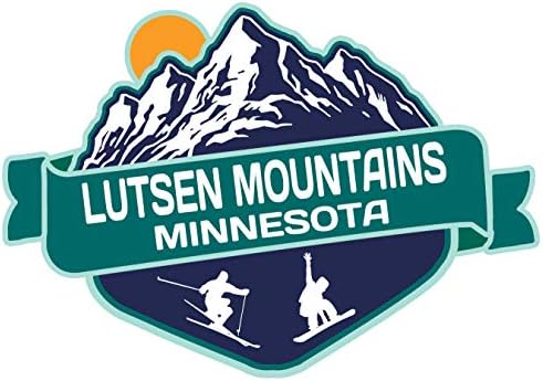 Lutsen Dağları Minnesota Kayak Maceraları Hatıra 4 İnç Vinil Çıkartma Tahtası Tasarımı