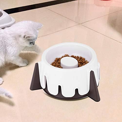 TANKE Pet yavaş gıda Pet köpek kedi yavaş mama besleyici kase kek şekli ıslak ve kuru kullanım beş yükseklik modu ayarı omurga