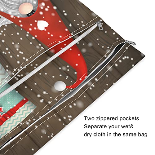xıgua 2 Adet Komik Noel Gnome Bebek Bez bebek bezi ıslak kuru çanta su geçirmez Kullanımlık Iki Fermuarlı seyahat çantaları