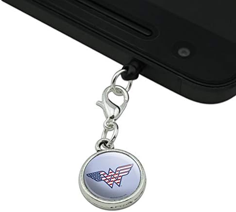 Wonder Woman ABD Amerikan bayrağı Logosu cep telefonu kulaklık jakı çekicilik iPhone iPod Galaxy için uygun