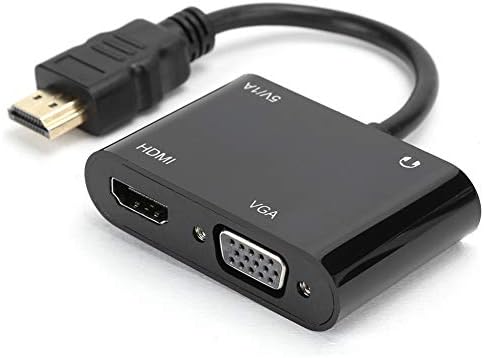 eboxer - 1 HDMI-VGA, HDMI + 3.5 mm Giriş-VGA + HDMI Çıkış Adaptörü, HD Eşzamanlı Ekran, Dizüstü Bilgisayar için Uyumlu, Xbox