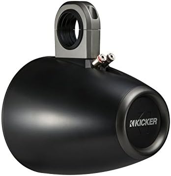 Kicker 8 BlackCharcoal Uyandırma Kulesi LED Deniz Hoparlörler 2-Pairs ile 400 Watt KXMA Deniz Amplifikatör