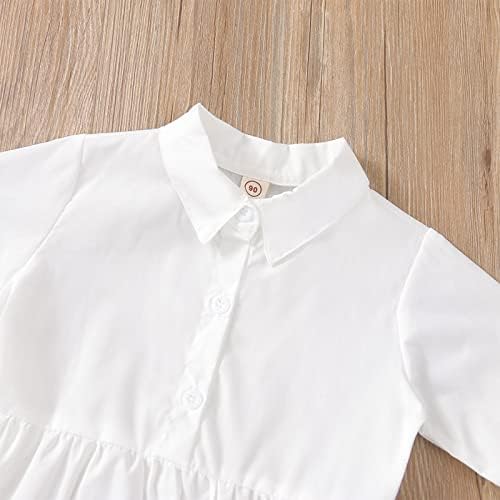 Xiaodriceee Toddler Bebek Kız Bahar Giysileri Uzun Kollu Düğme Gömlek Elbise Kalp Baskı Yelek 2 Adet sevgililer Günü Kıyafet