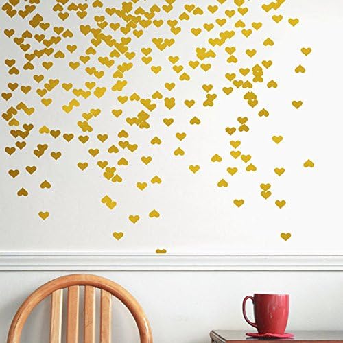 Amaonm 72 Pcs Çıkarılabilir Köpüklü Altın Kalp Duvar Çıkartmaları Etiketler DIY Peel ve Sopa sanat dekoru Vinil duvar Çıkartması