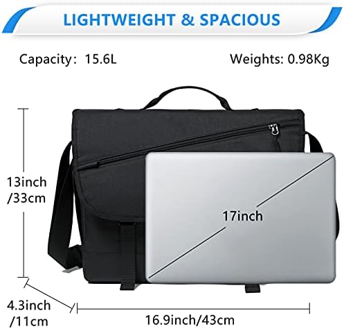 Erkekler için askılı çanta, VASCHY Su Geçirmez laptop çantası Crossbody Omuz Yan Çanta için İş, Okul, iş