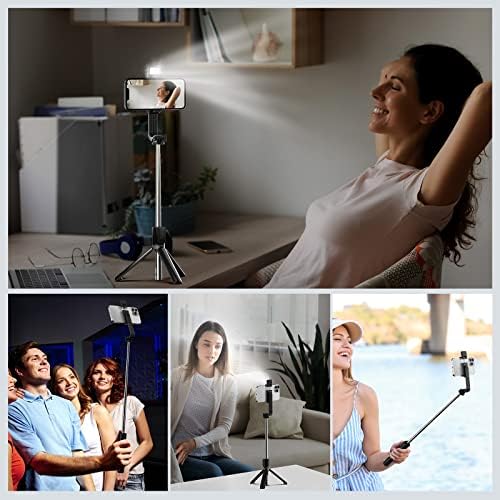 ATUMTEK 40 Selfie Sopa Tripod dolgu ışığı ile kablosuz Bluetooth Ayrılabilir Uzaktan, Taşınabilir, Hafif, ile Uyumlu 13/13