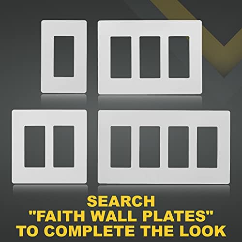 Faith 2-Gang Dekoratör Vidasız Duvar Plakaları Çocuk Güvenli Çıkış Kapakları, 4.68 H x 2.93 L, GFCI, USB Yuvası, Dimmerler