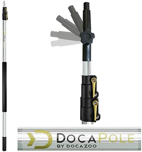 DocaPole 5-12 Ayak Duvar Silgi Uzatma Direği | Şönil Mikrofiber Temizleme Kafası / Elle veya Teleskopik Direk ile Kullanım