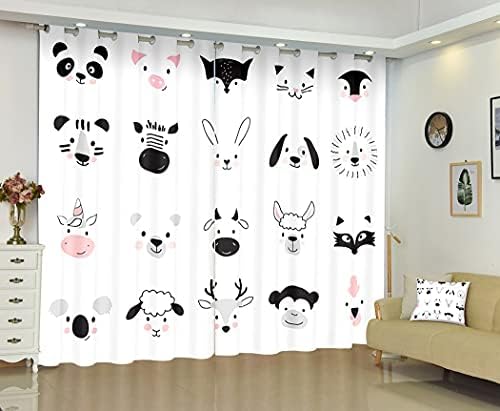 Sevimli Karartma Perdeleri Yatak Odası için Sevimli Hayvanlar Çocuklar ve Bebek Giyim için Kreş Odası Tebrik İskandinav Tarzı