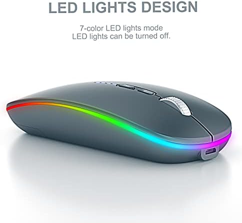 Mondelanch Şarj Edilebilir LED Kablosuz Bluetooth Fare, Dizüstü Bilgisayar, iPad, iPhone,MacBook,PC, Bilgisayar için Bluetooth,C