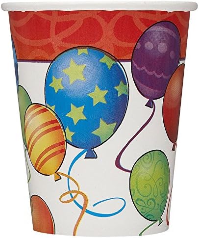 9oz Balonlar Doğum Günü Partisi Bardakları, 8ct