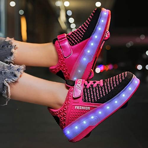 Ylllu Çocuklar LED USB Şarj Tekerlekli Paten Ayakkabı Ayakkabı Light up Rulo Ayakkabı Şarj Edilebilir Rulo Sneakers Kız Erkek