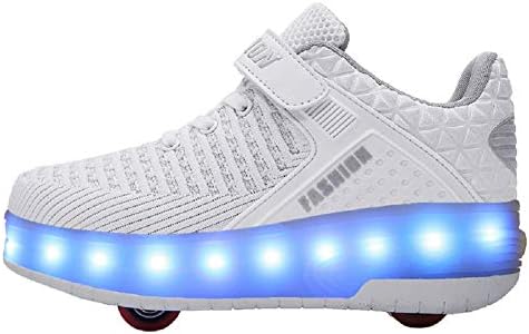 Ylllu Çocuklar LED USB Şarj Tekerlekli Paten Ayakkabı Ayakkabı Light up Rulo Ayakkabı Şarj Edilebilir Rulo Sneakers Kız Erkek