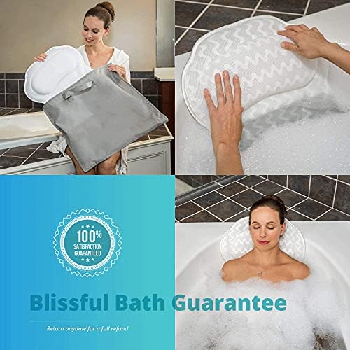 Kadınlar ve Erkekler için XXzhang Banyo Yastığı, 4D Hava Mesh Teknolojisi ve 6 Vantuz,Boyun, Baş, Omuz ve Sırt Desteği ile