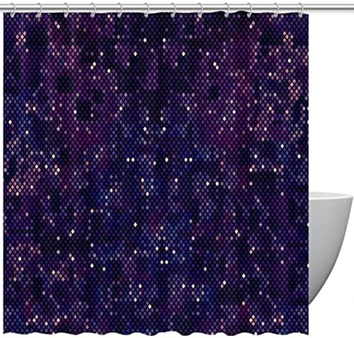 Duş Perdesi Liner Seti ile 12 Yüzükler Küvet için Ağır Ev Dekoratif Duş Perdesi 72x72 İnç Pikselli Dış Uzay Evren